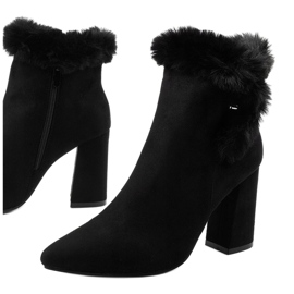 Bottines noires sur un poteau avec une fermeture éclair Helike le noir 1