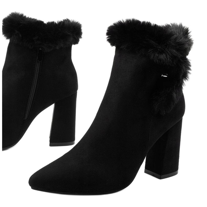 Bottines noires sur un poteau avec une fermeture éclair Helike 1