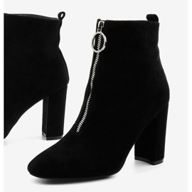Bottes noires sur le poteau en éco-suède Ginrolyss le noir 1