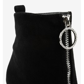 Bottes noires sur le poteau en éco-suède Ginrolyss 2