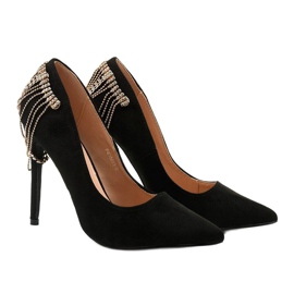 Escarpins en daim noir sur un talon Silvermore le noir 1