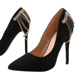 Escarpins en daim noir sur un talon Silvermore le noir 3