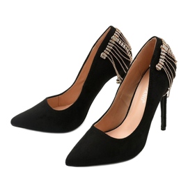Escarpins en daim noir sur un talon Silvermore le noir 4