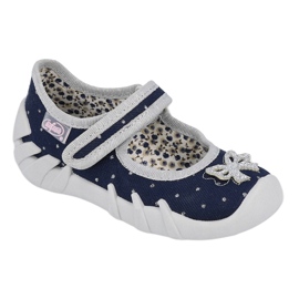 Chaussures enfant Befado 109P202 bleu marine argent gris 1