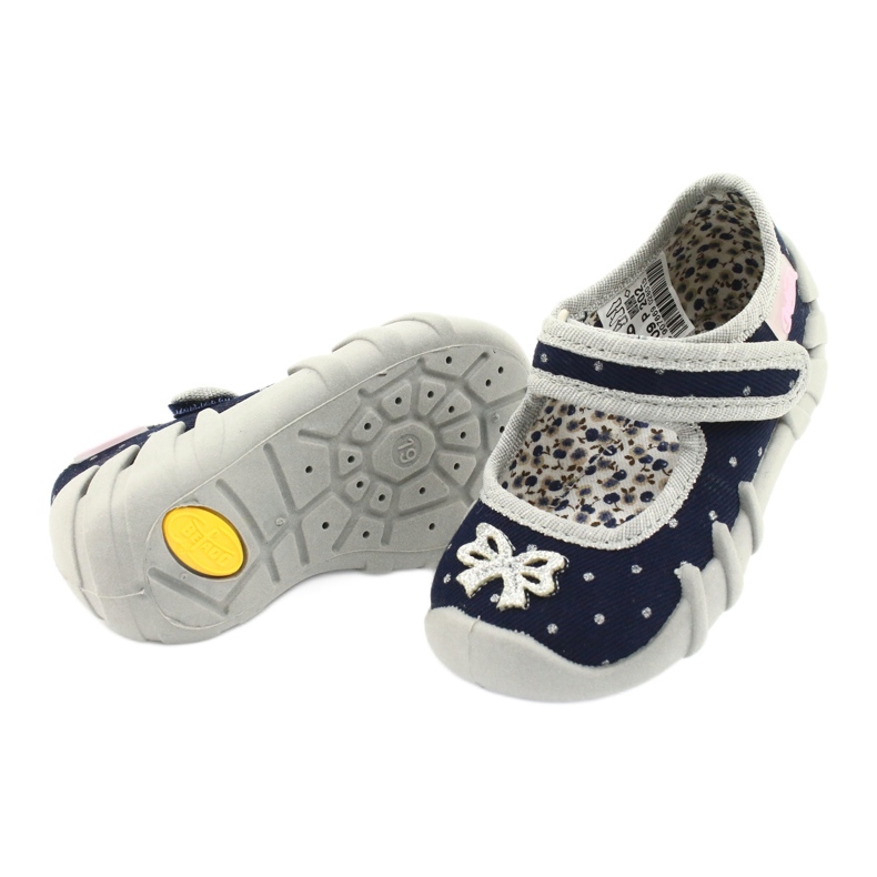 Chaussures enfant Befado 109P202 bleu marin argent gris 3