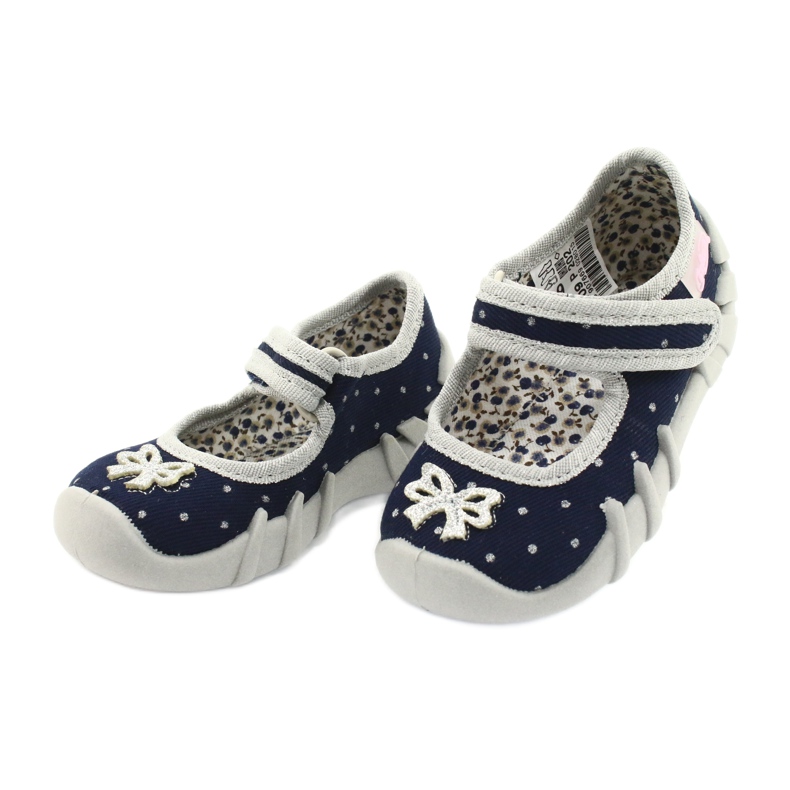 Chaussures enfant Befado 109P202 bleu marine argent gris 2