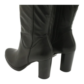Arka Bottes en cuir sur le pilier Arek 7322 noir 2
