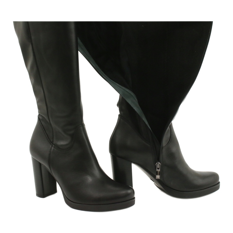 Arka Bottes en cuir sur le pilier Arek 7322 noir 4