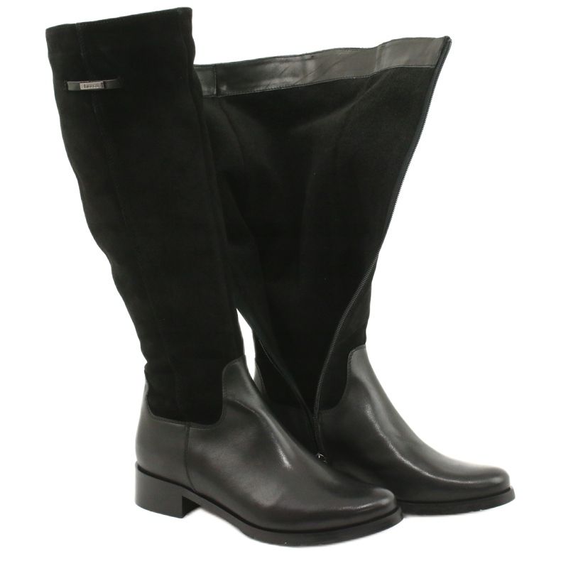Arka Bottes noires en cuir féminin 7217 3
