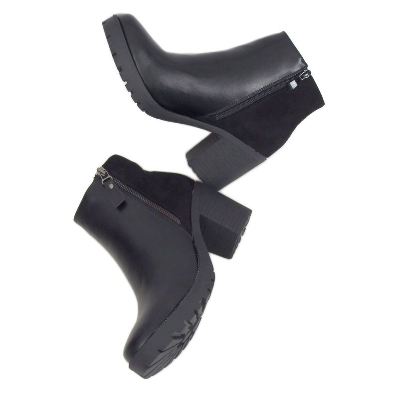 Bottines noires à talons larges 15-20 Noir le noir 1