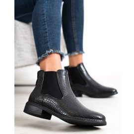 Goodin Bottines Chelsea à Motif le noir 1