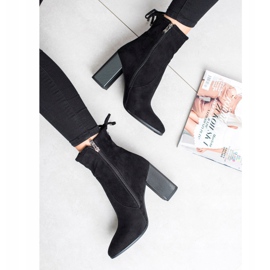 Goodin Bottines en daim à nœud noir 1