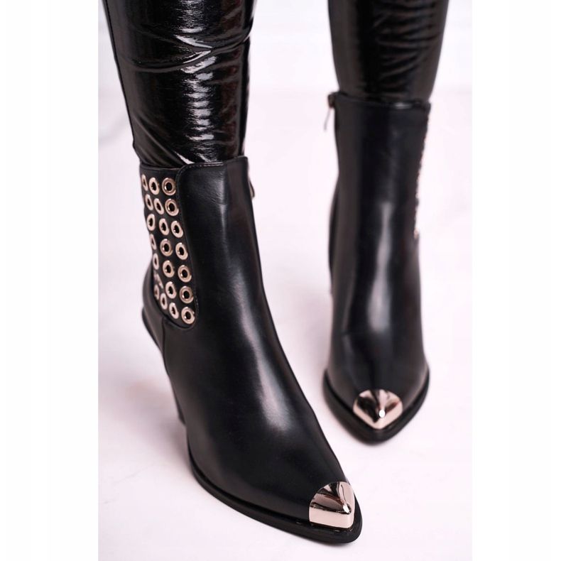 FS1 Bottes hautes pour femmes à bout d'acier noir Only Time 2
