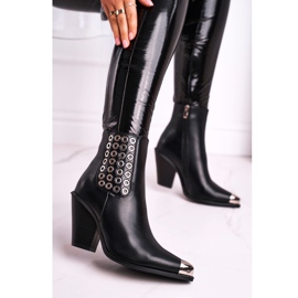 FS1 Bottes hautes pour femmes à bout d'acier noir Only Time 1