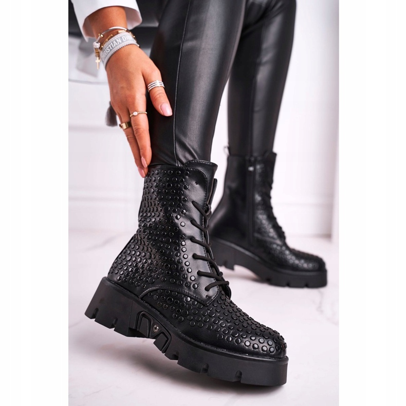 HAN Bottes pour femmes sur la plate-forme grunge noire Don't Stop le noir 1