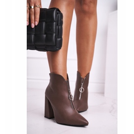 FG1 Bottines Femme Sur Talon Fermeture éclair sur le devant Kaki Save Me multicolore 3