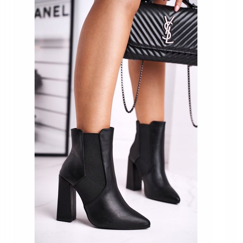 FG1 Bottes À Talons Pour Femmes Avec Poignets Noir Good Vibes le noir 1