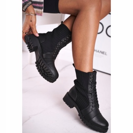 FG1 Boots femme Brielle noires avec une chaussette 2
