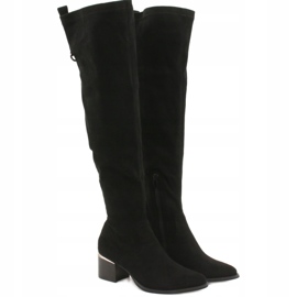 Bottines longues lycra daim Evento 20KZ35-3330 Noir 7