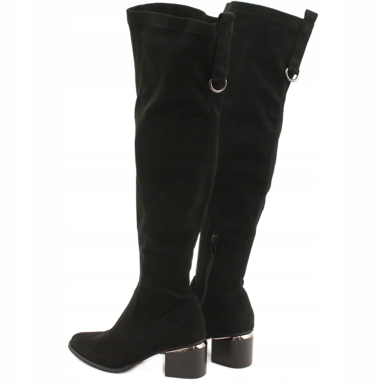 Bottines longues lycra daim Evento 20KZ35-3330 Noir le noir 6