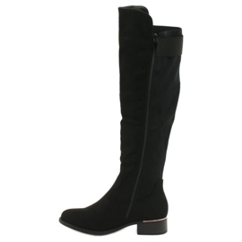 Evento Bottes en daim à boucle dorée le noir 2