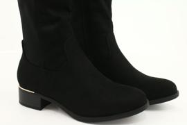 Evento Bottes en daim à boucle dorée noir 4