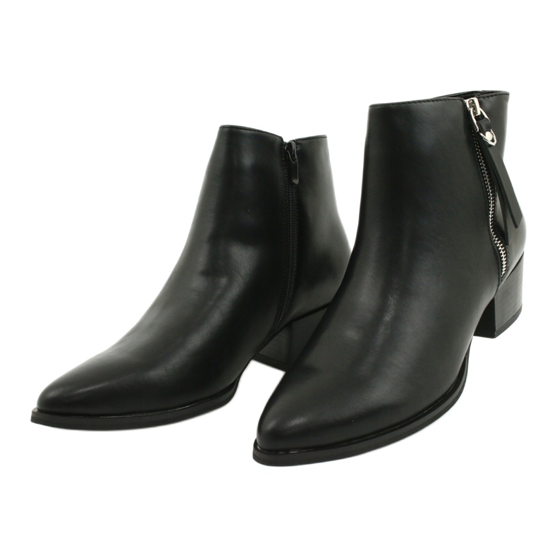 Bottes d'hiver sur la fermeture éclair Jezzi 20BT35-3028 noir 2