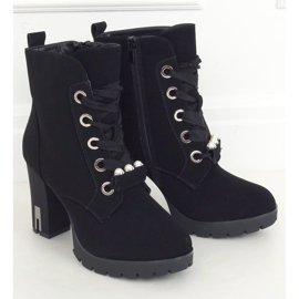 Noir Bottines compensées à lacets 8846 Noir le noir 1