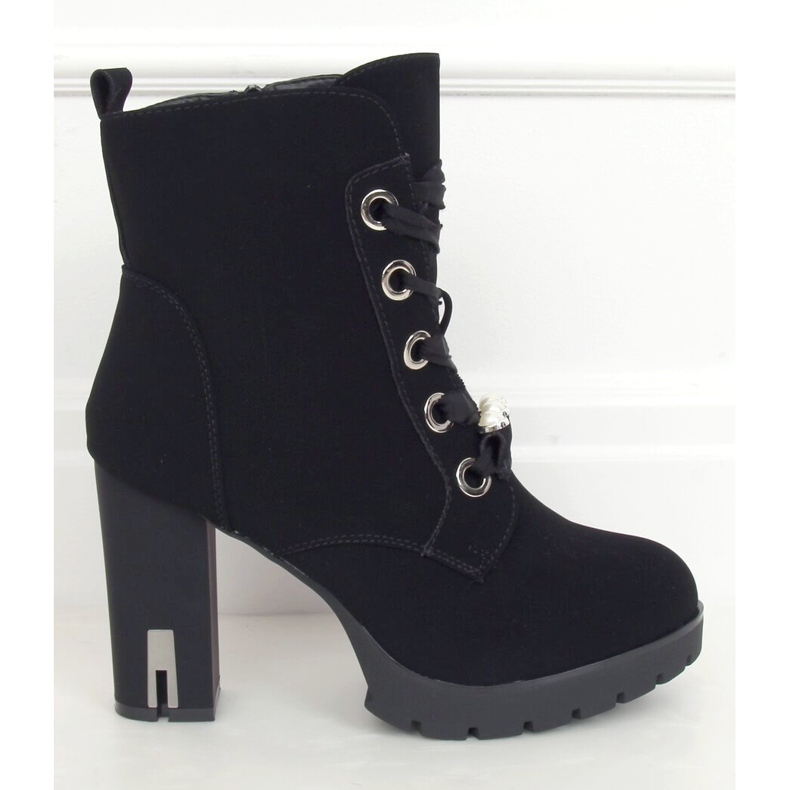 Noir Bottines compensées à lacets 8846 Noir le noir 2