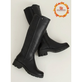 Bottines noires à semelles hautes 6286-1 Noir 1
