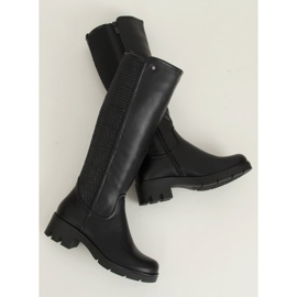Bottines noires à semelles hautes 6286-1 Noir le noir 3