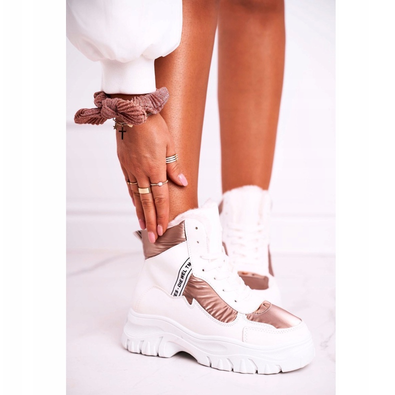 Marquiiz Bottes de neige sport pour femmes avec fourrure White Euphoria blanc 1