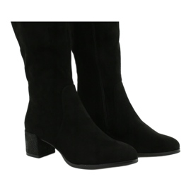 Bottines Sergio leone KZ299 en daim noir le noir 3