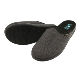 Chaussons pour hommes Adanex 24142 le noir gris 3