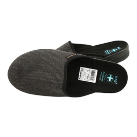 Chaussons pour hommes Adanex 24142 noir gris 4