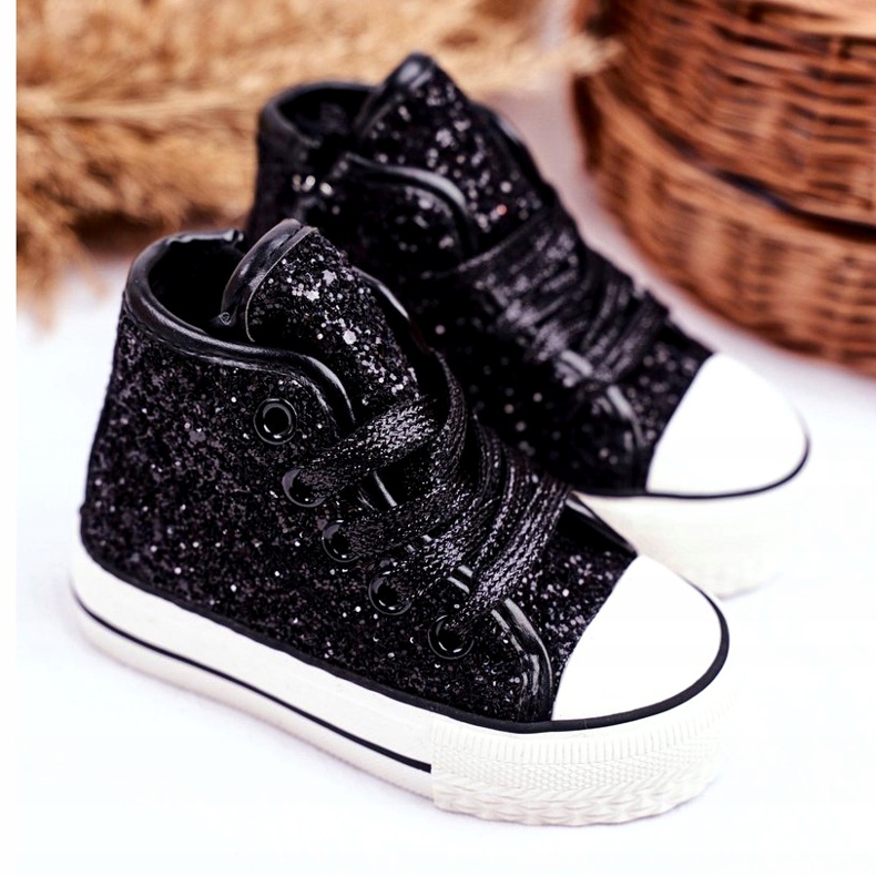 FRROCK Baskets Enfant Shiny High Black Ally noir 1