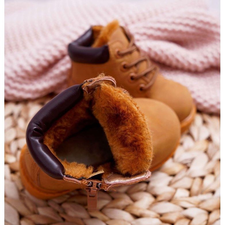 Bottes de Trappeur Chaudes pour Enfants Camel Dexter brun jaune 2