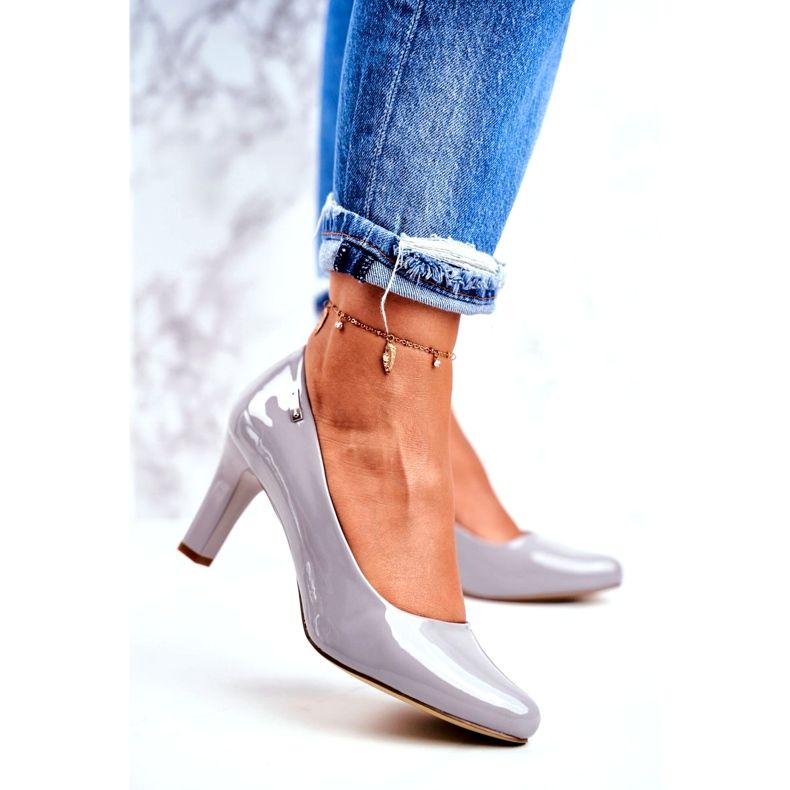 Escarpins femme Sergio Leone Gris Laqué Orsola 1