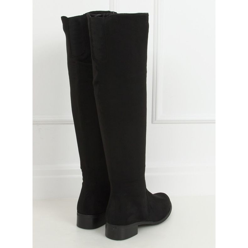 Bottes cavalières femme noires W146-BKOR Noir 1
