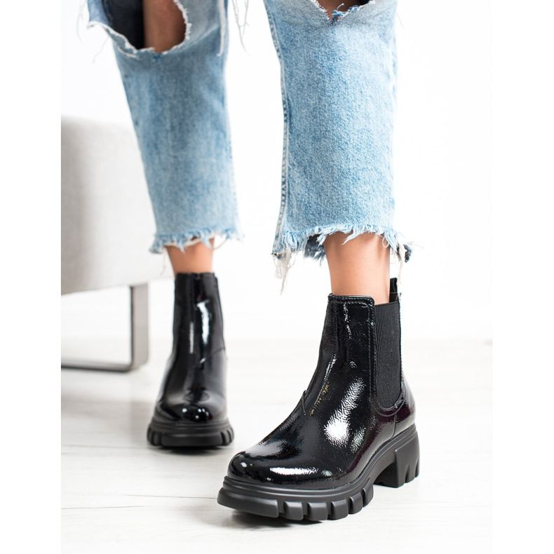 Goodin Chelsea boots sur la plateforme le noir 1