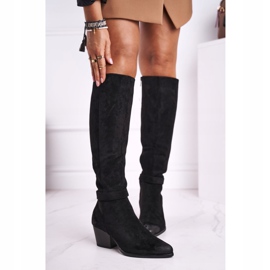 Vinceza Bottines Femme à Talon Daim Noir Nevermind le noir 2