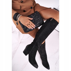 Vinceza Bottines Femme à Talon Daim Noir Nevermind le noir 4