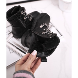 FRROCK Bottes Chaudes Enfant Avec Fermoirs Fourrure Noir Fun Time le noir 1