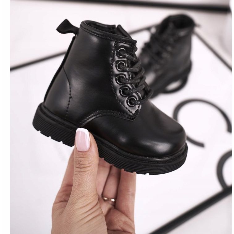 FRROCK Bottes chaudes noires Ammy Black pour enfants 1