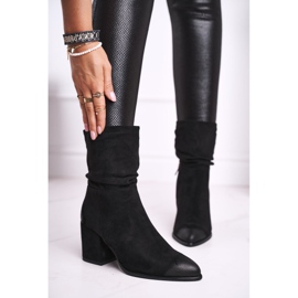 Vinceza Bottines Femme Talon Eco-Suède Noir Up Side 1