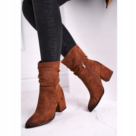 Vinceza Bottes latérales en daim écologique pour femmes Camel Up à talon brun 3