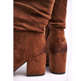 Vinceza Bottes latérales en daim écologique pour femmes Camel Up à talon brun 5