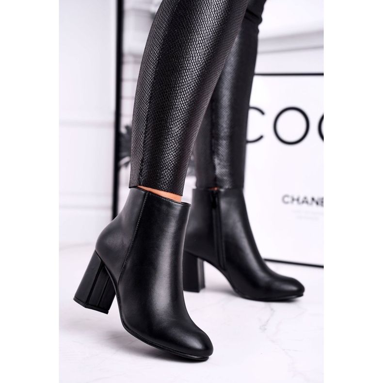 FW1 Bottines Femme à Talon Noir Gunmetal 1