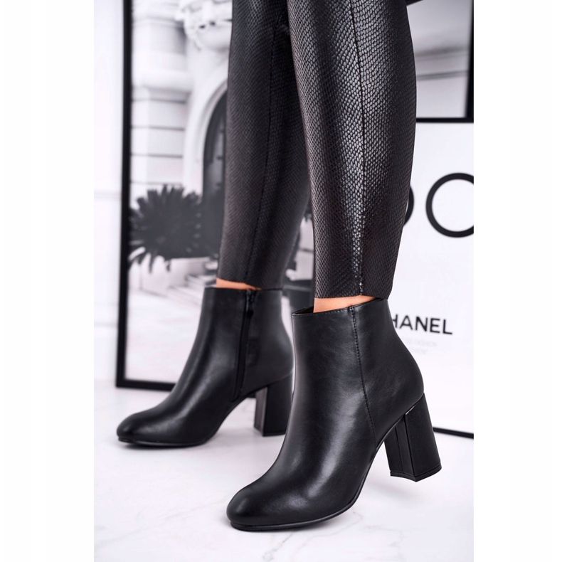 FW1 Bottines Femme à Talon Noir Gunmetal 2