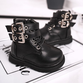 FRROCK Bottes Enfant Chauffées Avec Fourrure Noir Valentina 2